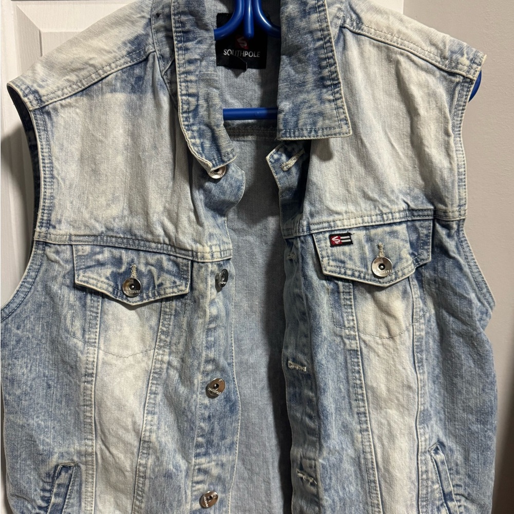 South Pole Light Blue Denim Vest